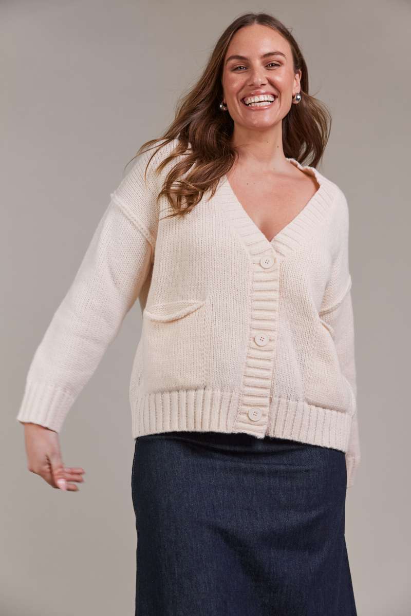 View Eb&Ive Katana Cardigan - Ecru