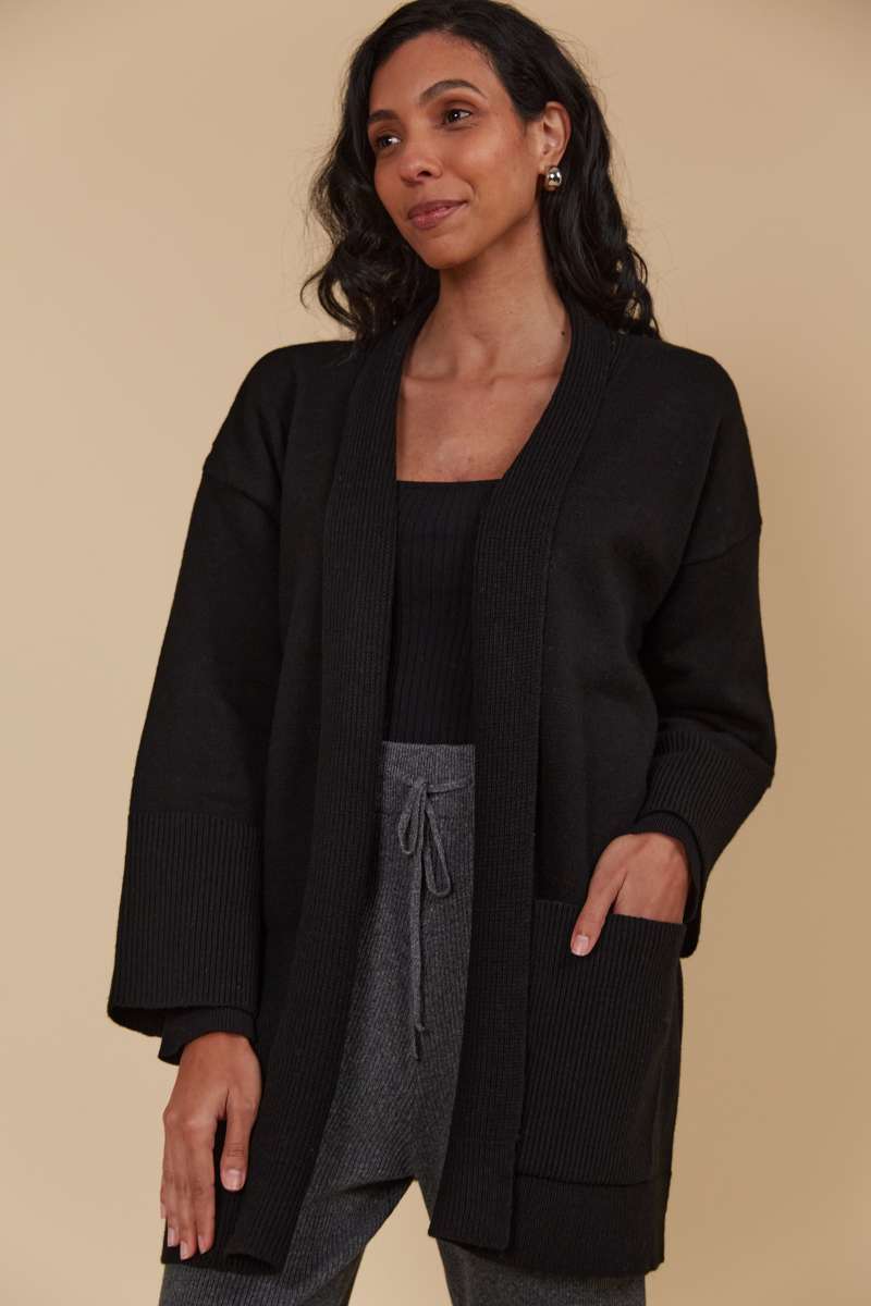View Isle of Mine Selene Cardigan - Onyx