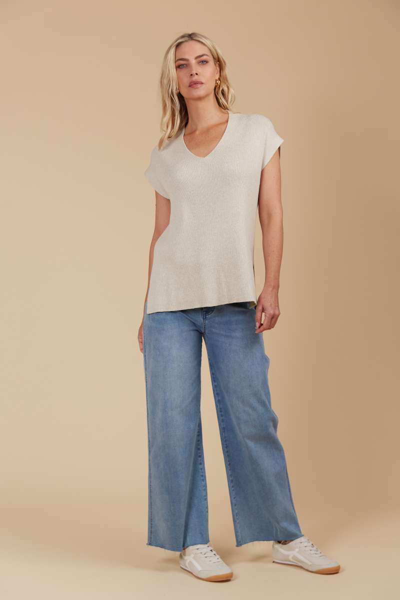 View Isle of Mine Tala Knit Vest - canvas