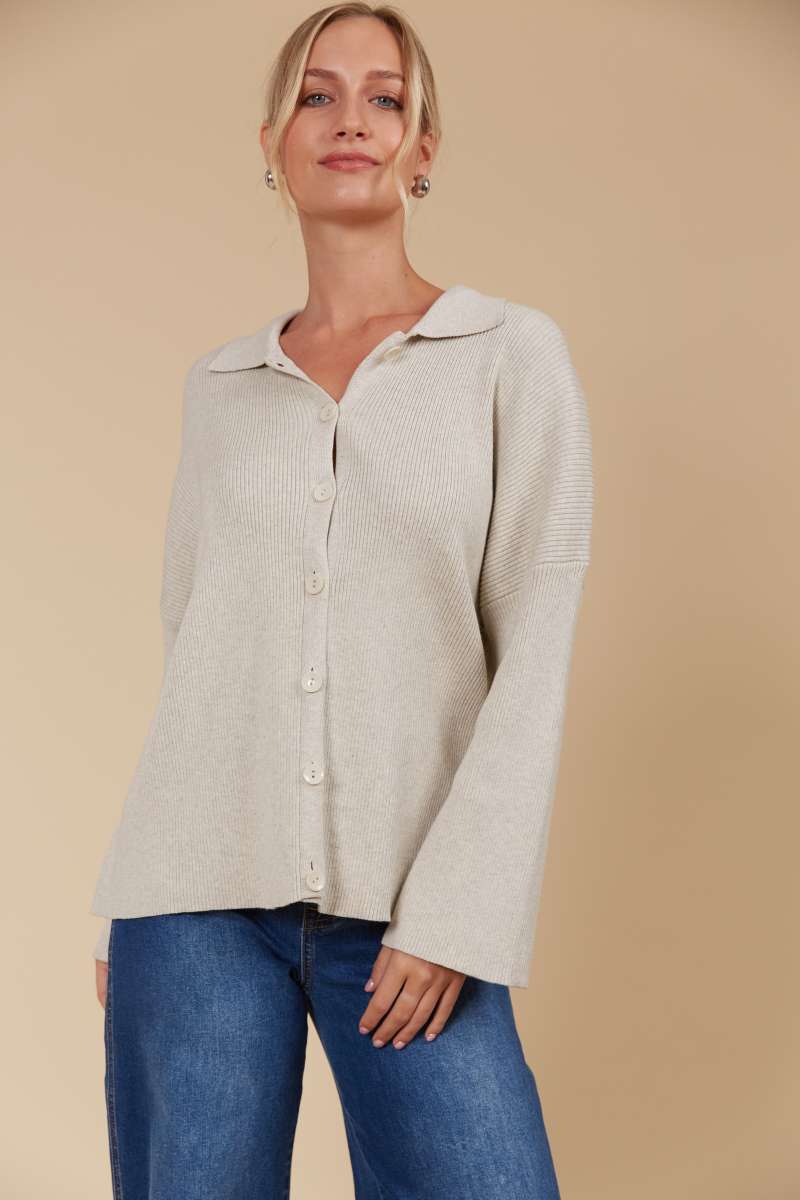 View Isle of Mine Tala Knit Shirt - Canvas