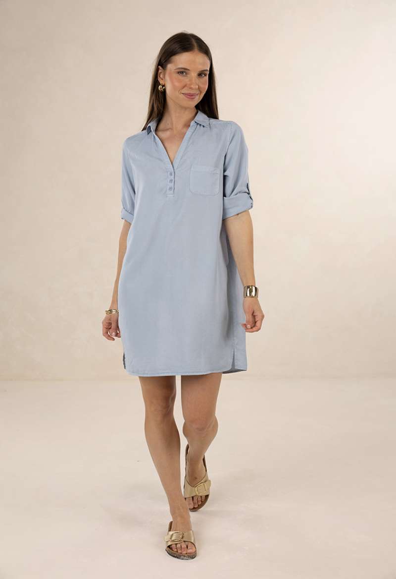 View Humidity Remy Shirt Dress - Blue Haze