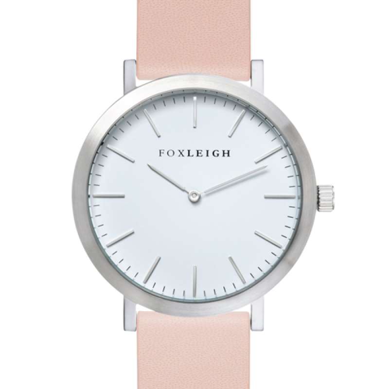 View Foxleigh Silver & Peach Leather Timepiece