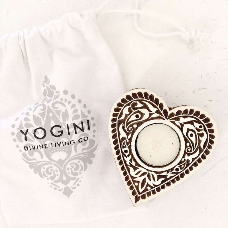 View Yogini Divine Living Co Tea Light Holder - Heart